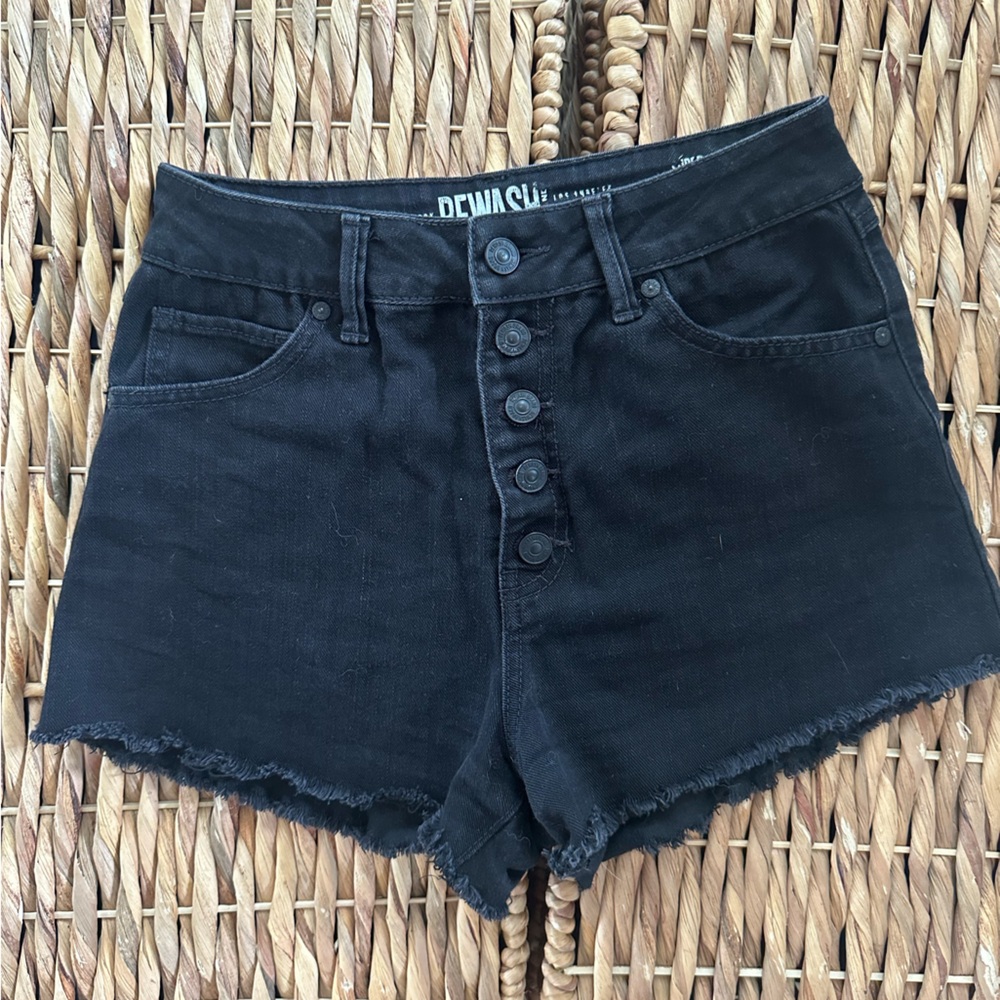 Rewash High Rise Black Jean Shorts